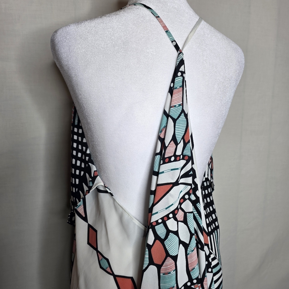 Olivaceous Angel Wing Geometric Dress Size Large - Picture 6 of 10